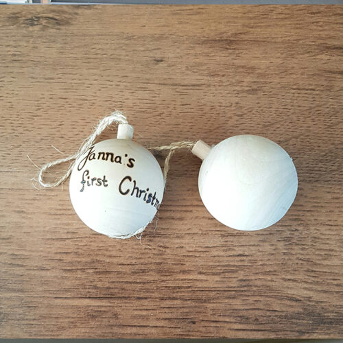 Kerstbal van blanco hout