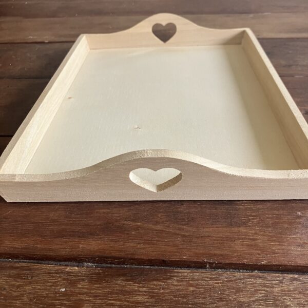 Houten dienblad 30cm | hartvormig handvat