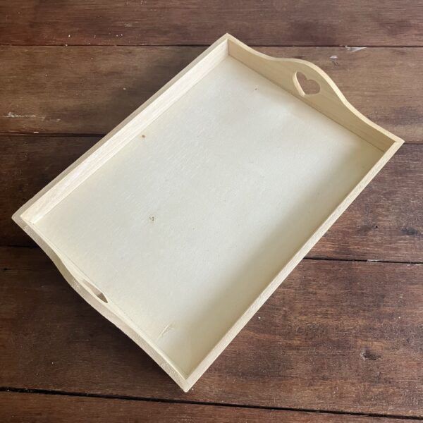 Houten dienblad 30cm | hartvormig handvat