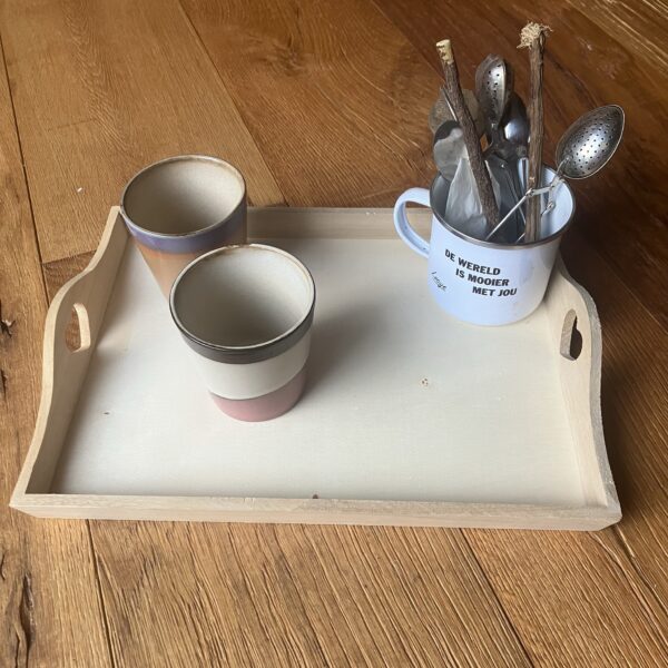 Houten dienblad 30cm | hartvormig handvat